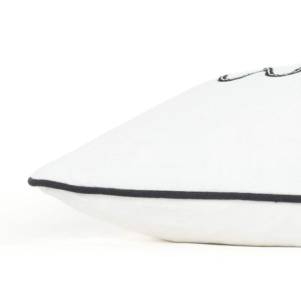 Black and White Whatever Embroidered Lumbar Pillow - Image 5