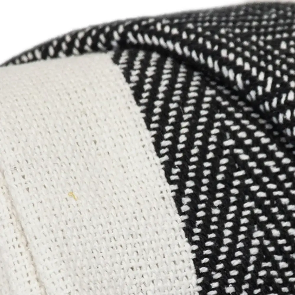 Black and White Woven Cotton Striped Throw Blanket - Image 6