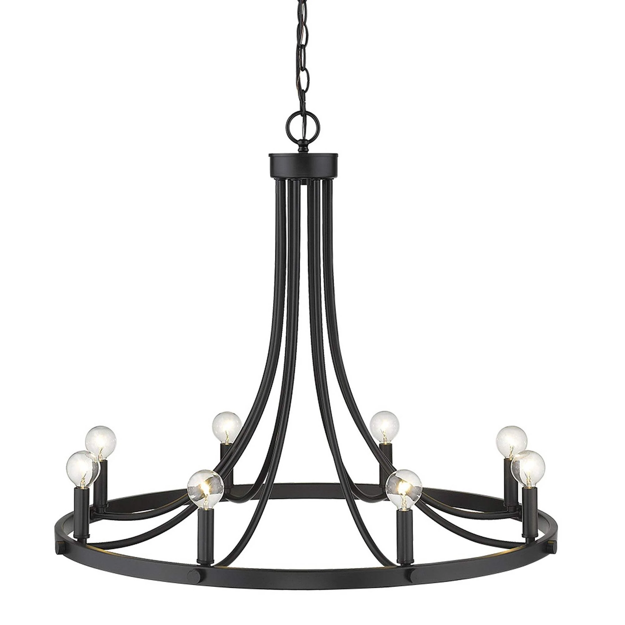 Black Candle Style Eight Light Metal Dimmable Chandelier - Image 4
