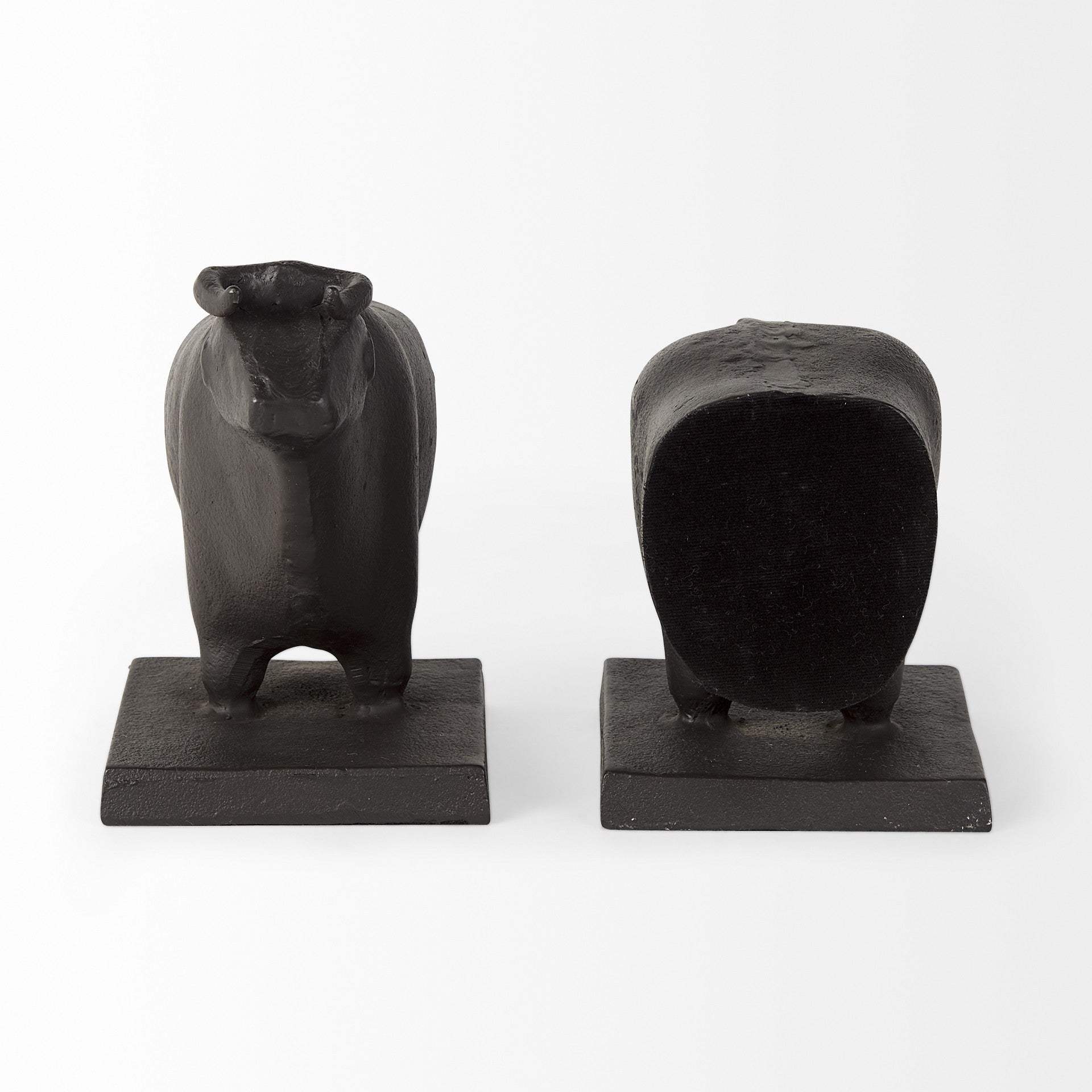 Black Cast Aluminum Bull Bookends - Image 6