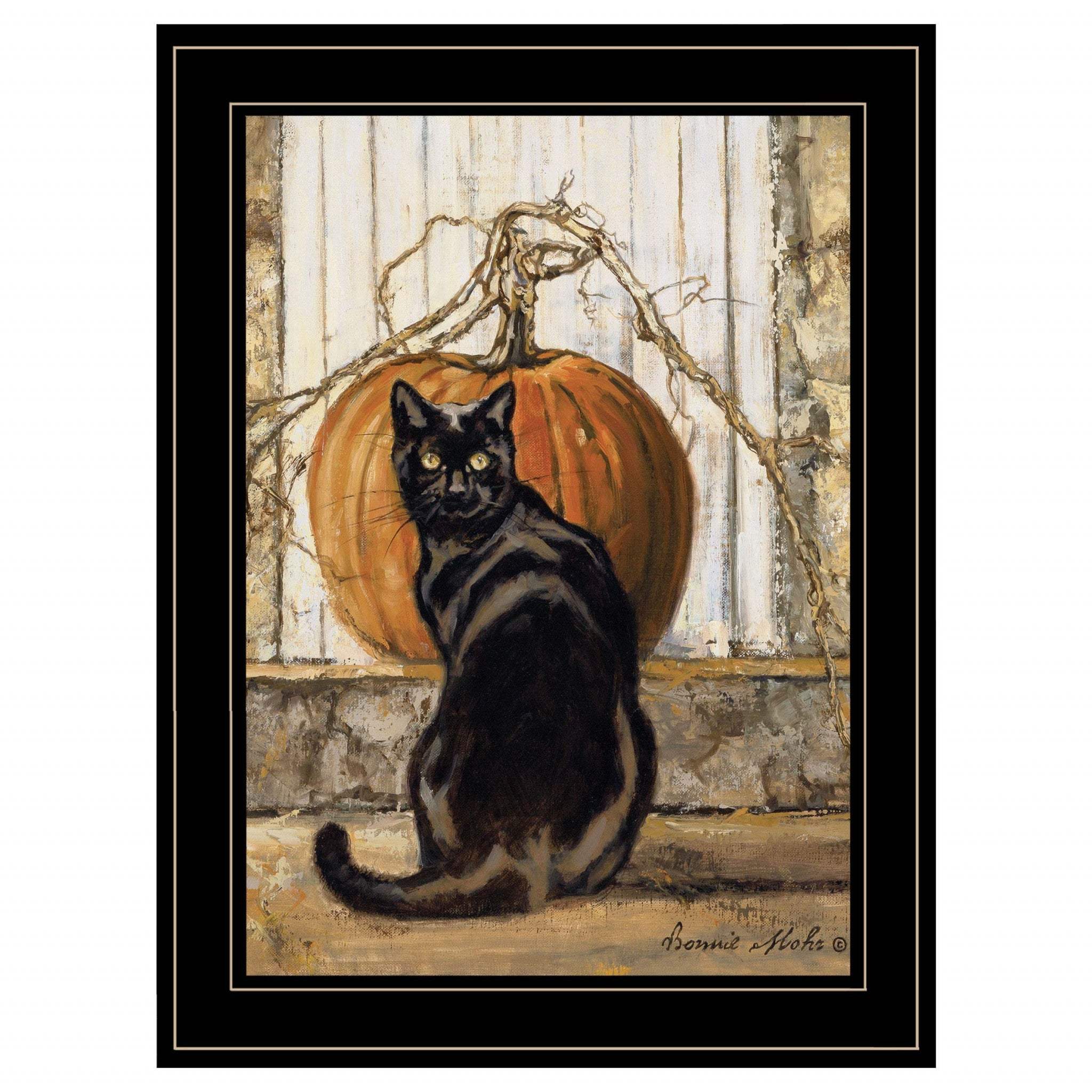 Black Cat 2 Black Framed Print Wall Art - Image 2