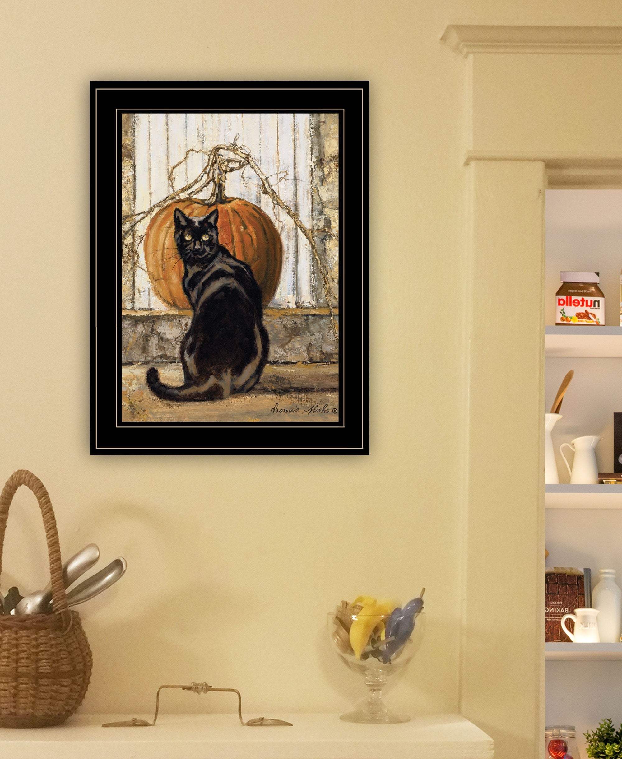 Black Cat 2 Black Framed Print Wall Art - Image 4