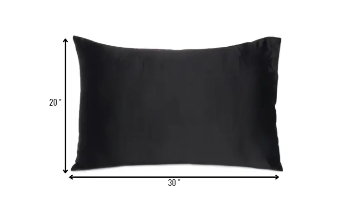 Black Dreamy Set Of 2 Silky Satin Queen Pillowcases - Image 8