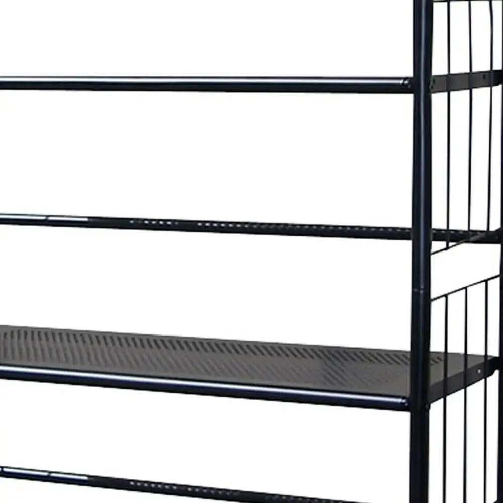 Black Four Shelf Metal Standing Book Shelf - Image 5