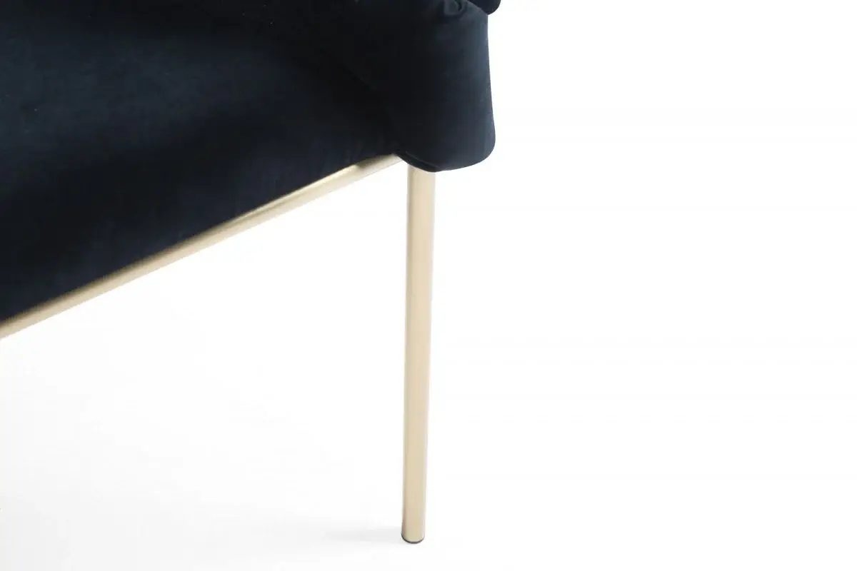 Black Geo Velvet and Brushed Brass Velvet Dining Chair - Image 6