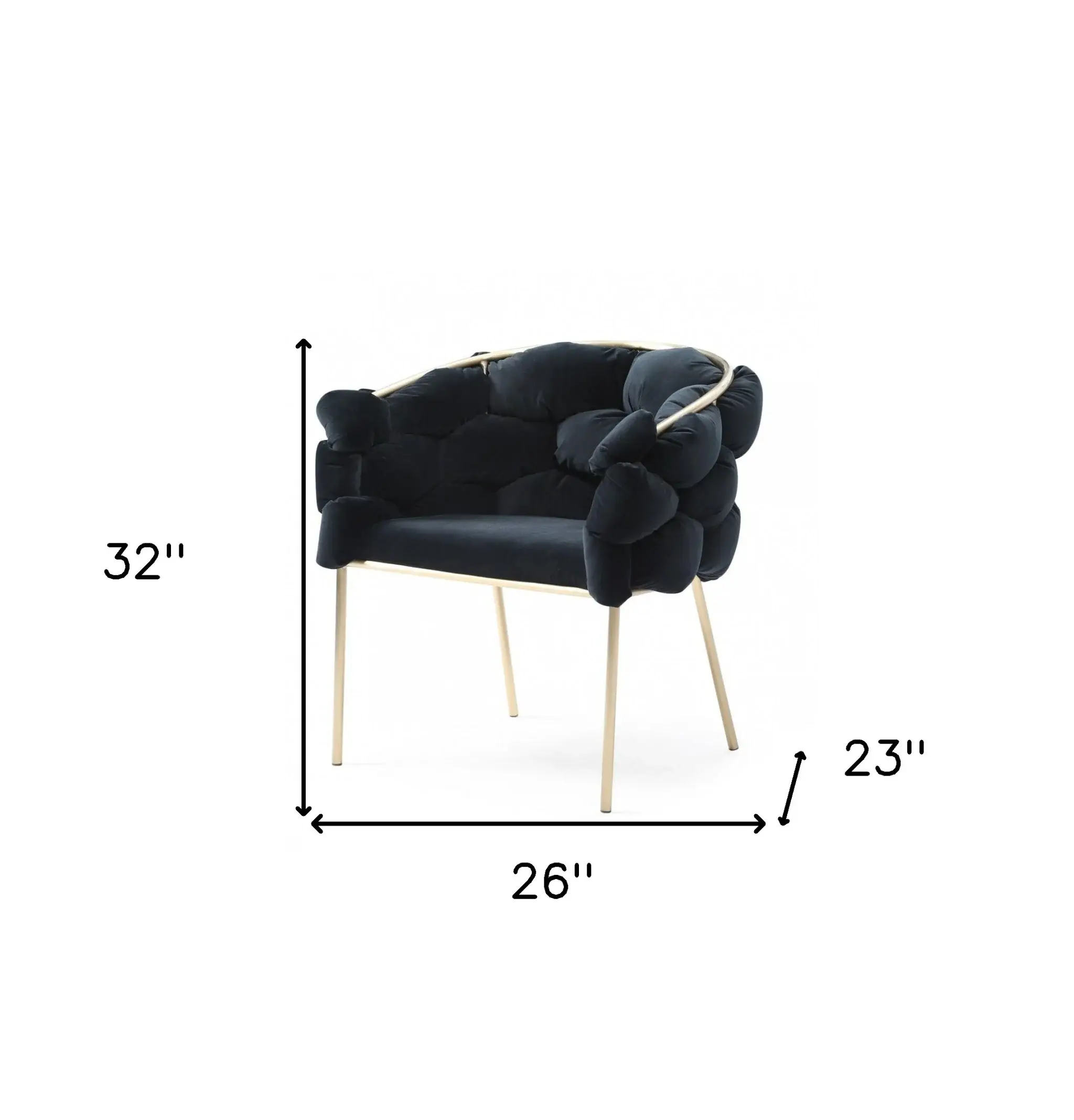 Black Geo Velvet and Brushed Brass Velvet Dining Chair - Image 8