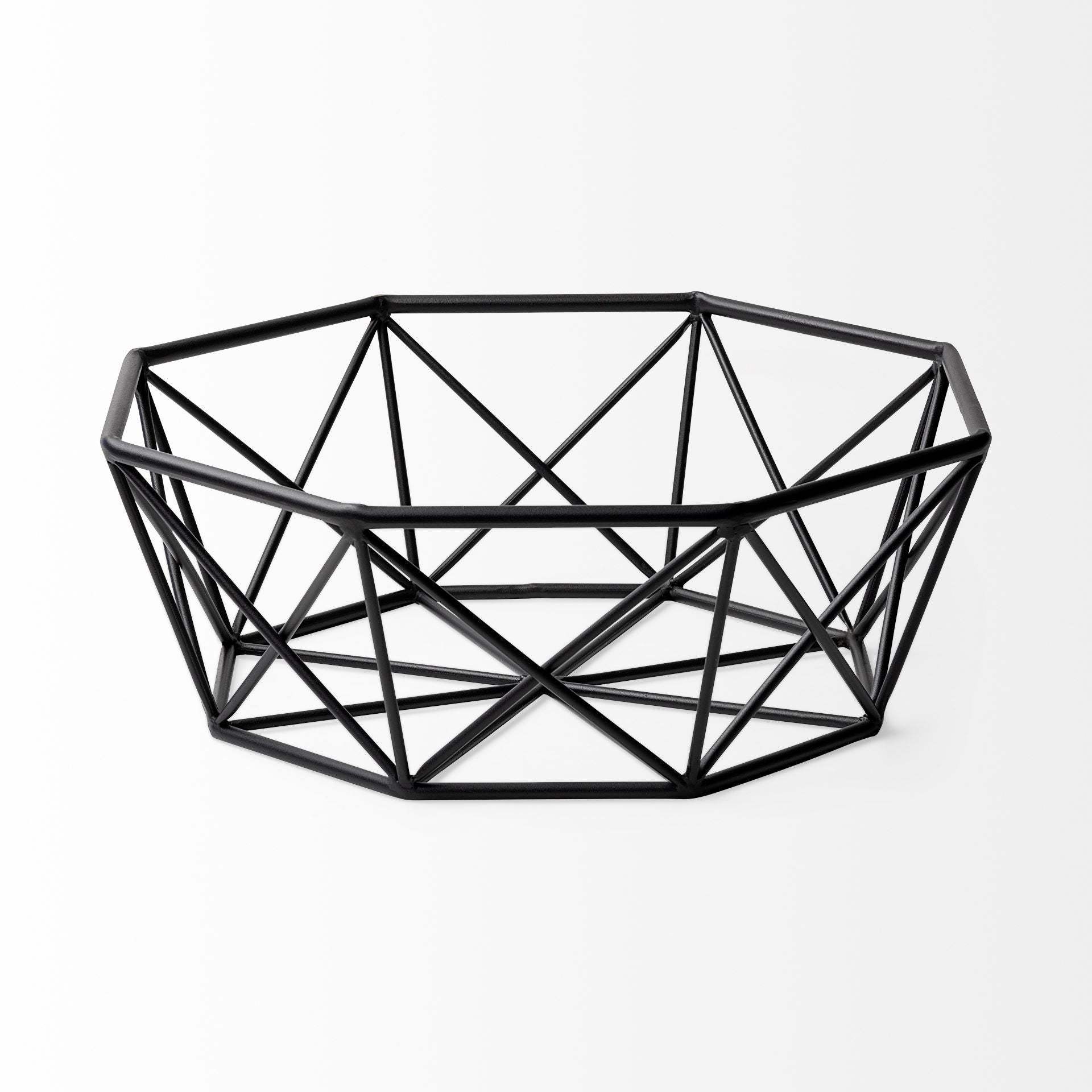 Black Geometric Metal Centerpiec Bowl - Image 2