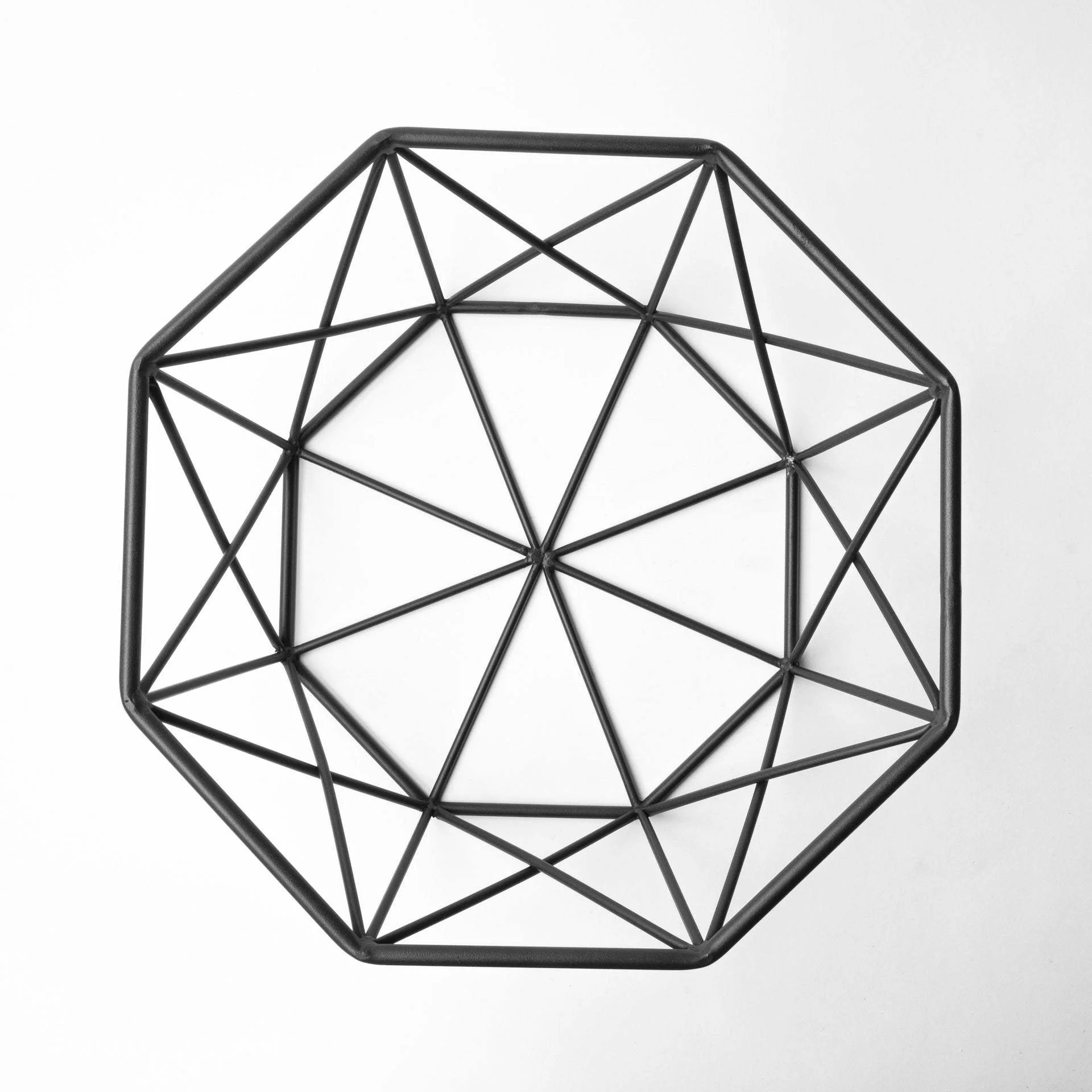 Black Geometric Metal Centerpiec Bowl - Image 3