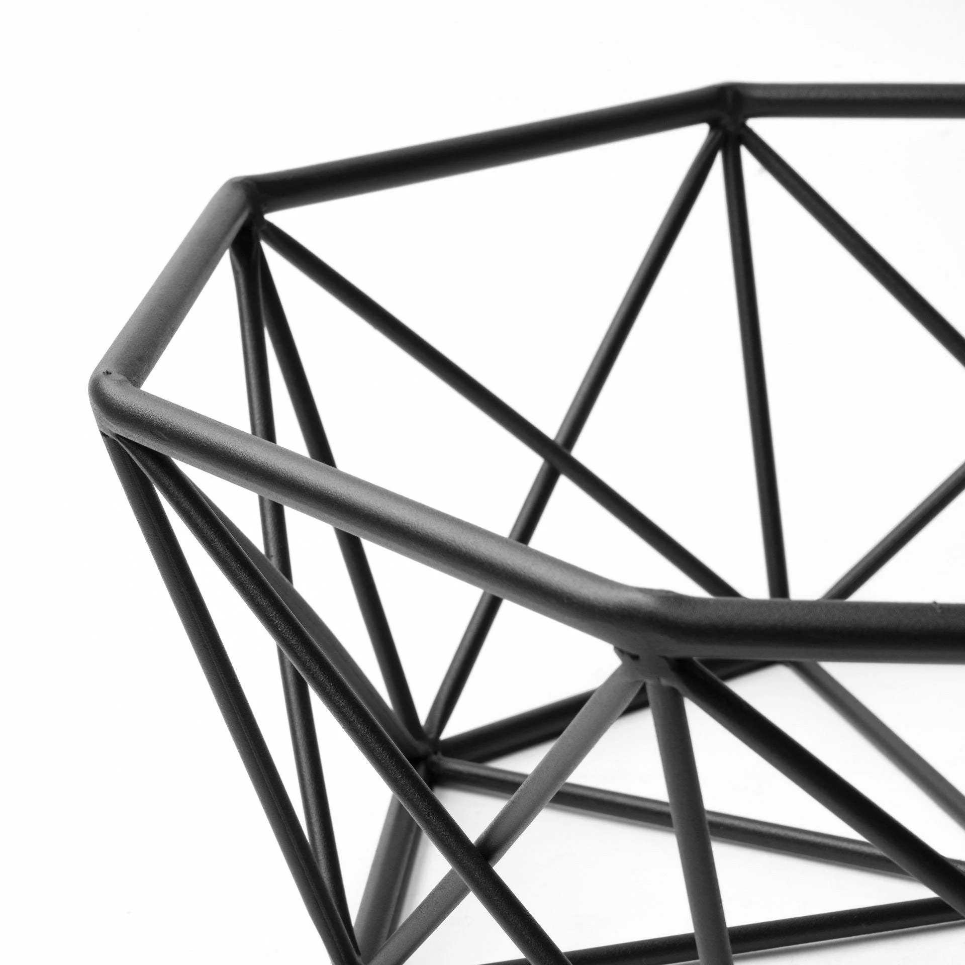 Black Geometric Metal Centerpiec Bowl - Image 4