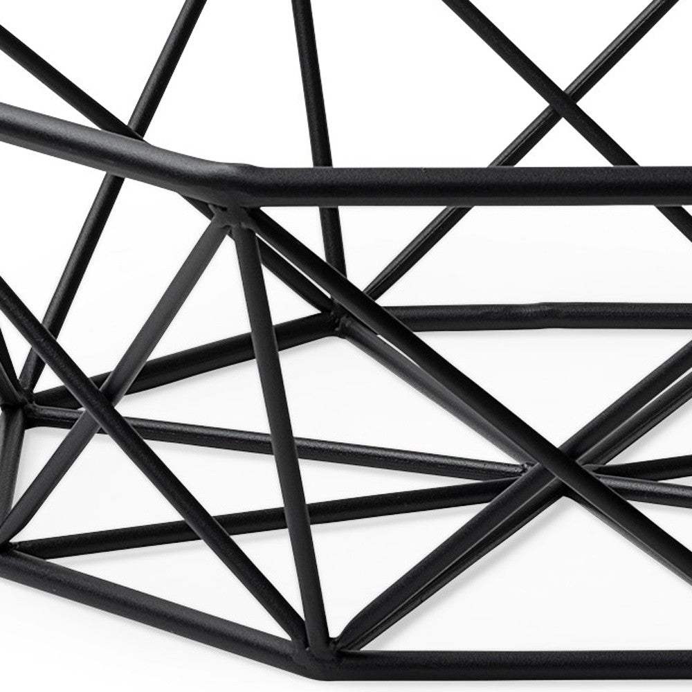 Black Geometric Metal Centerpiec Bowl - Image 5