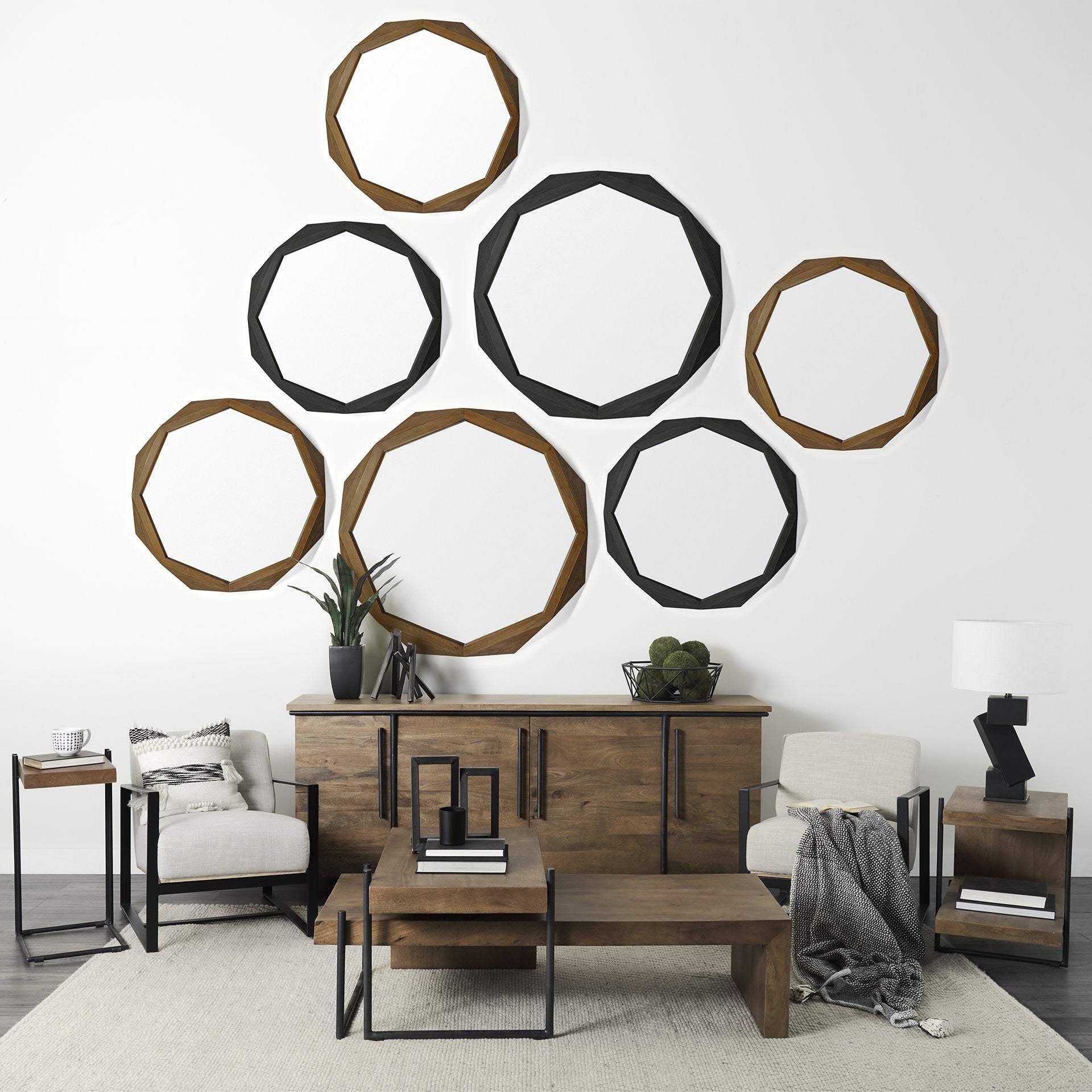 Black Geometric Metal Centerpiec Bowl - Image 8