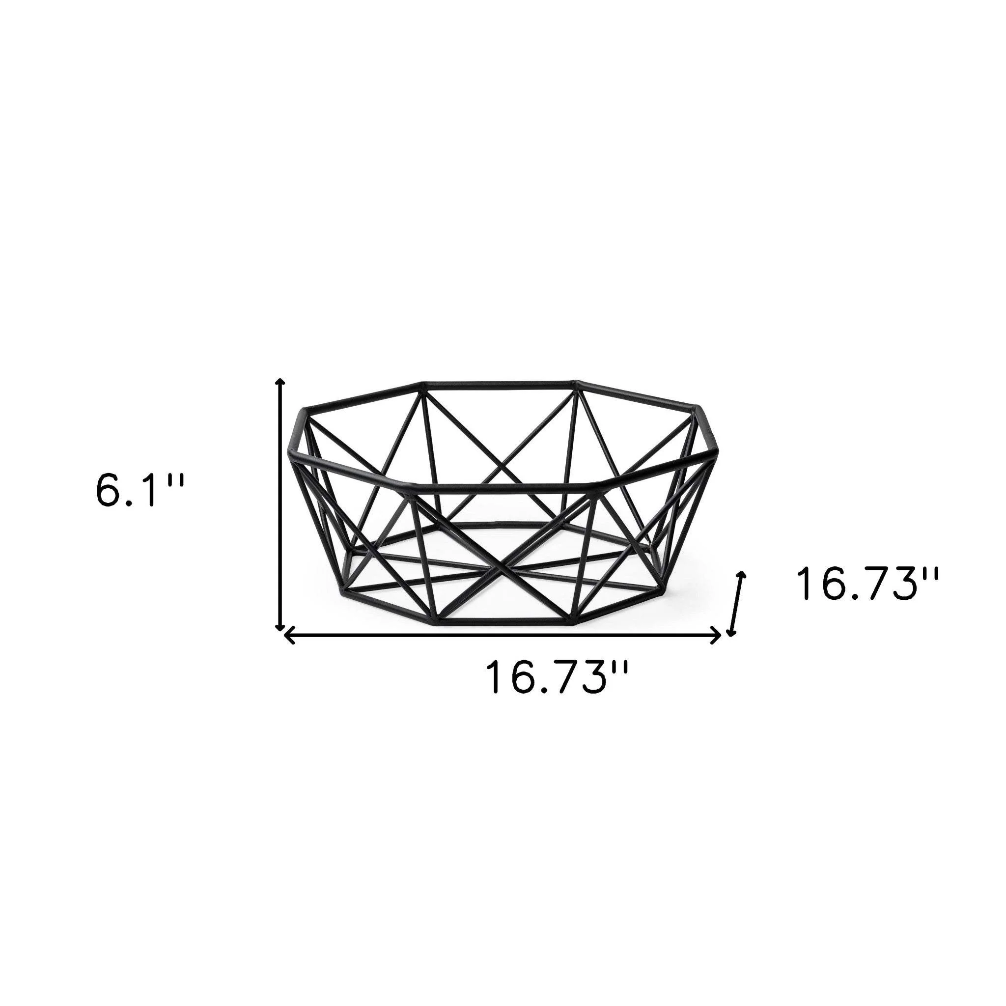Black Geometric Metal Centerpiec Bowl - Image 9