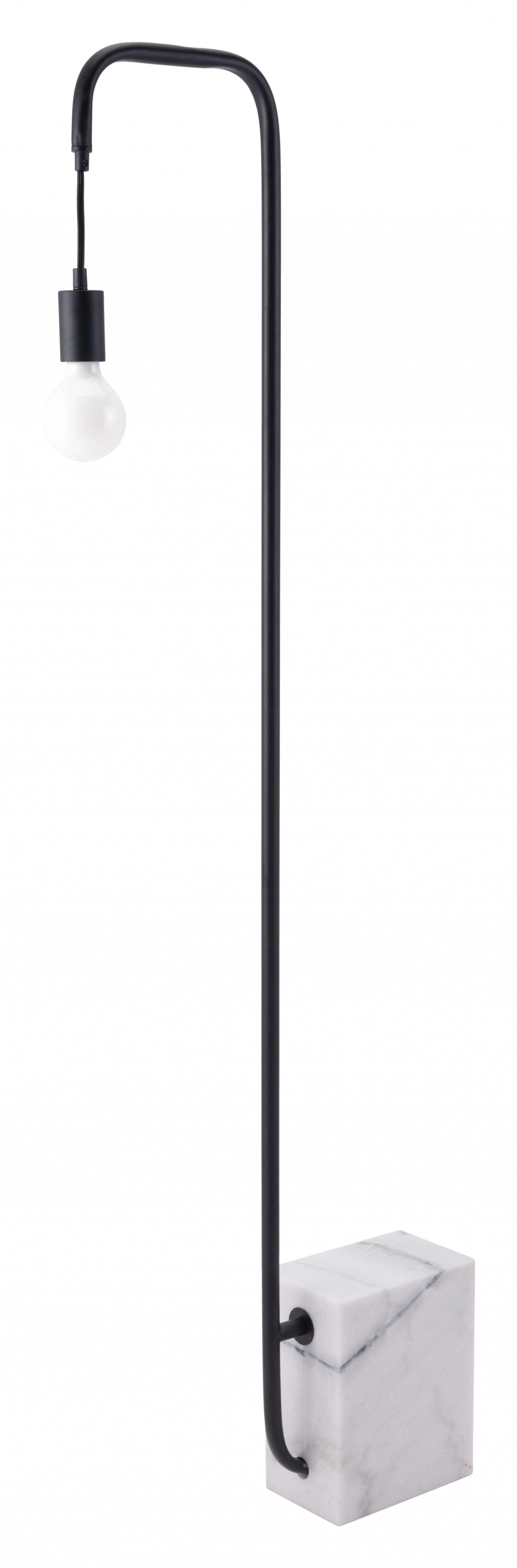 Black Industrial and White Marble Bulb Floor Lamp - Image 3