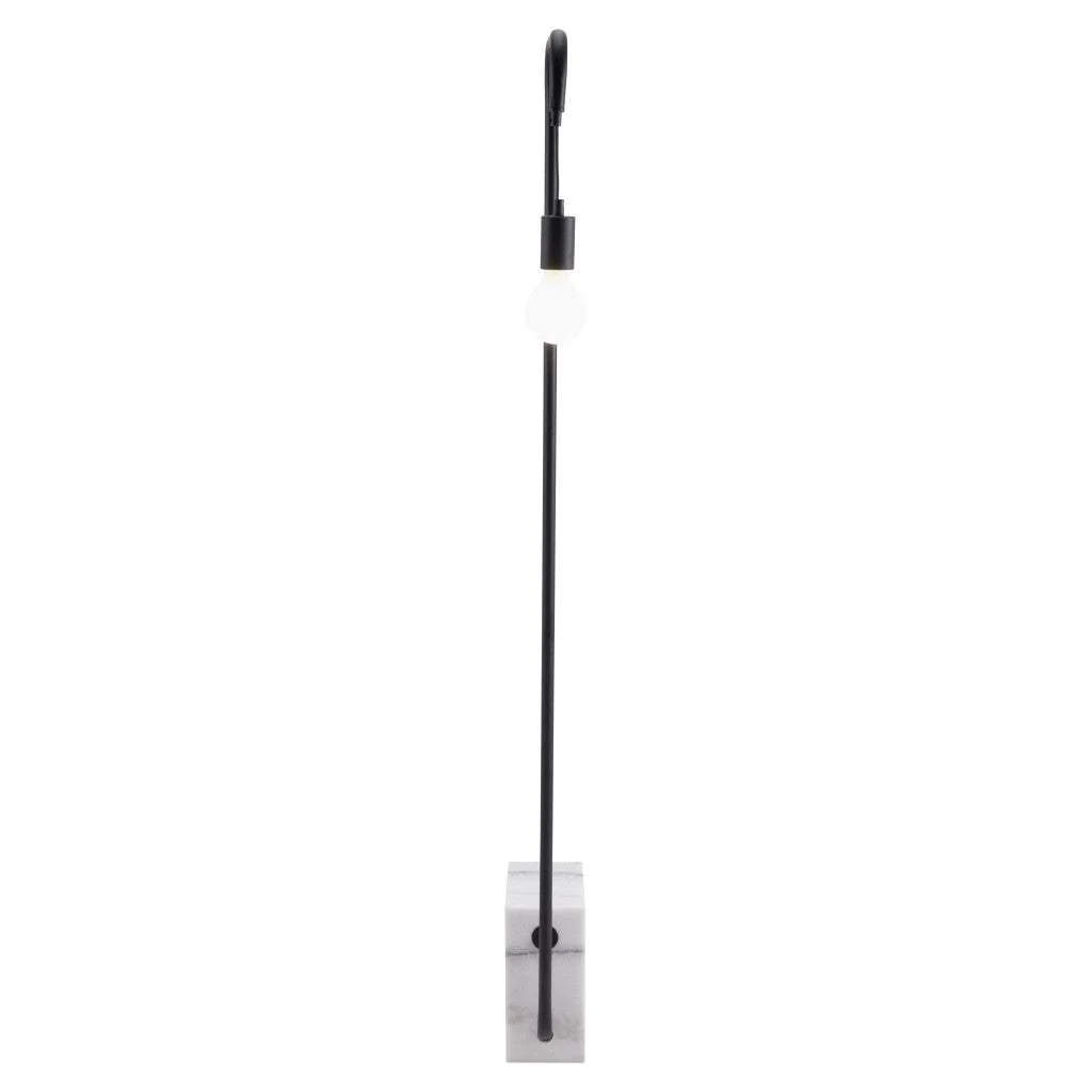 Black Industrial and White Marble Bulb Floor Lamp - Image 6