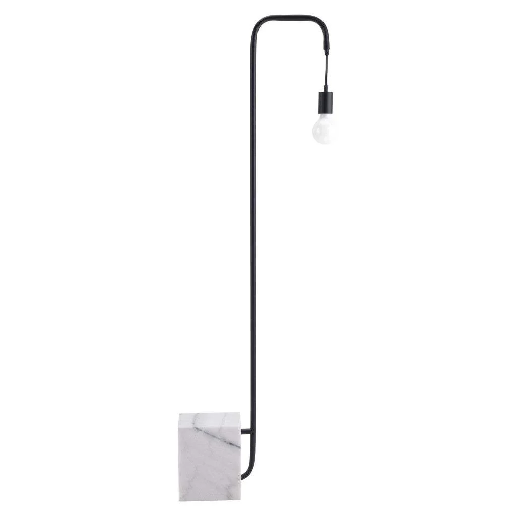Black Industrial and White Marble Bulb Floor Lamp - Image 9