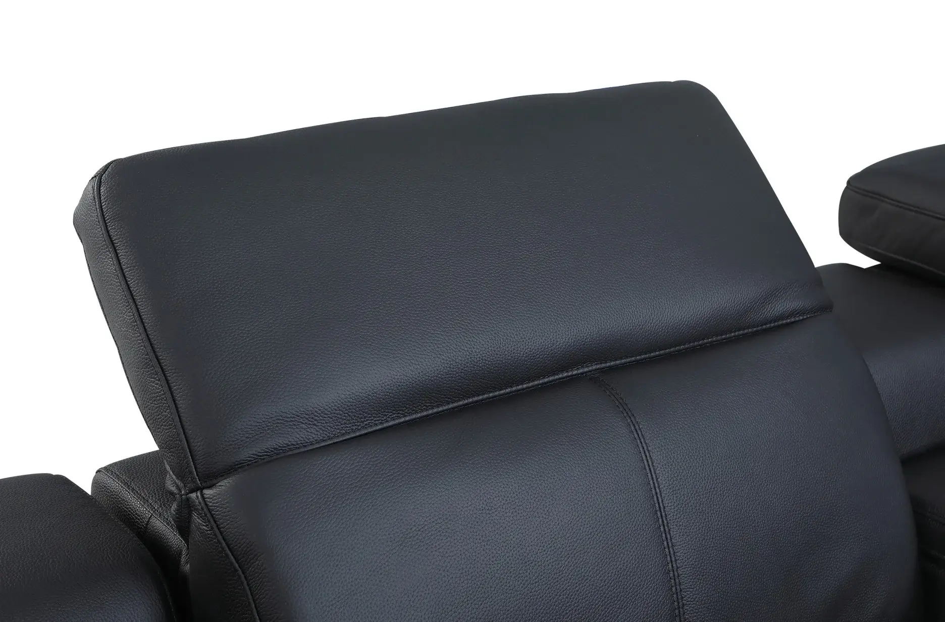 Black Italian Leather Power Reclining U Shaped Seven Piece Corner Sectional With Console - Image 8