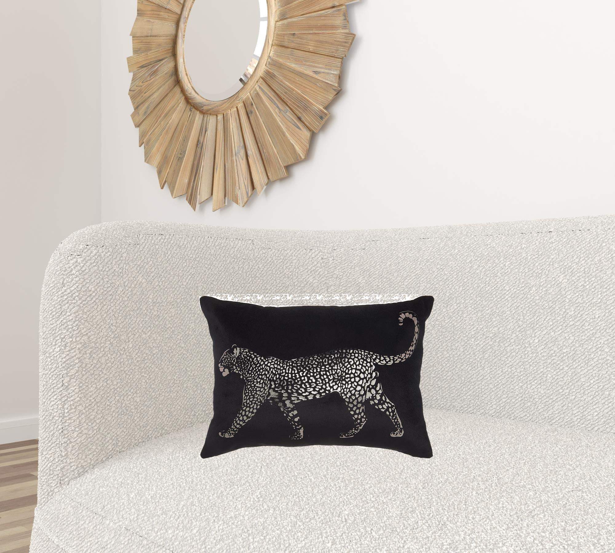 Black Leopard Lumbar Pillow - Image 3