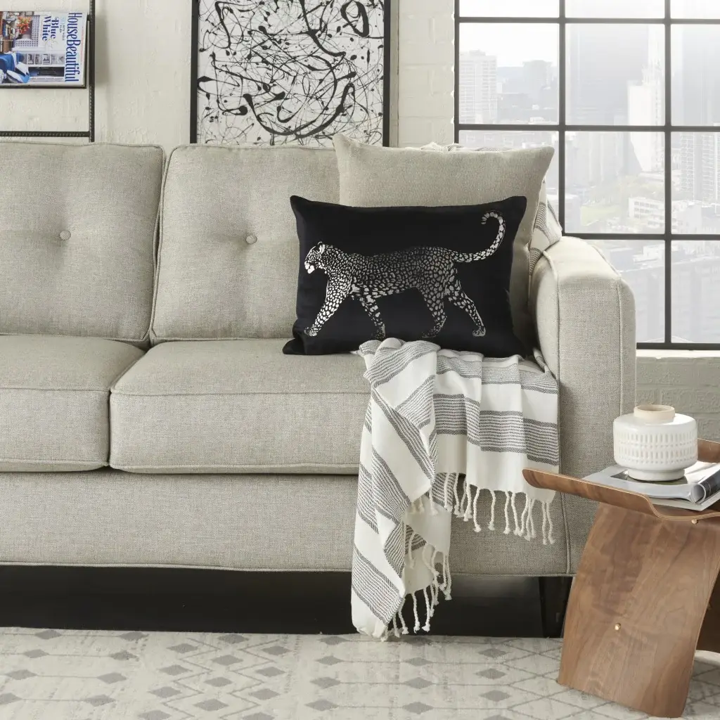 Black Leopard Lumbar Pillow - Image 5