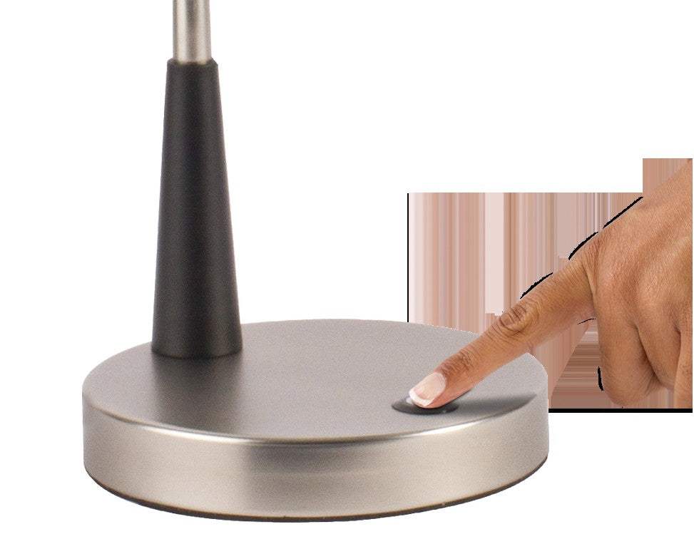 Black Matte and Silver LED Adjustable Desk Lamp - Image 2