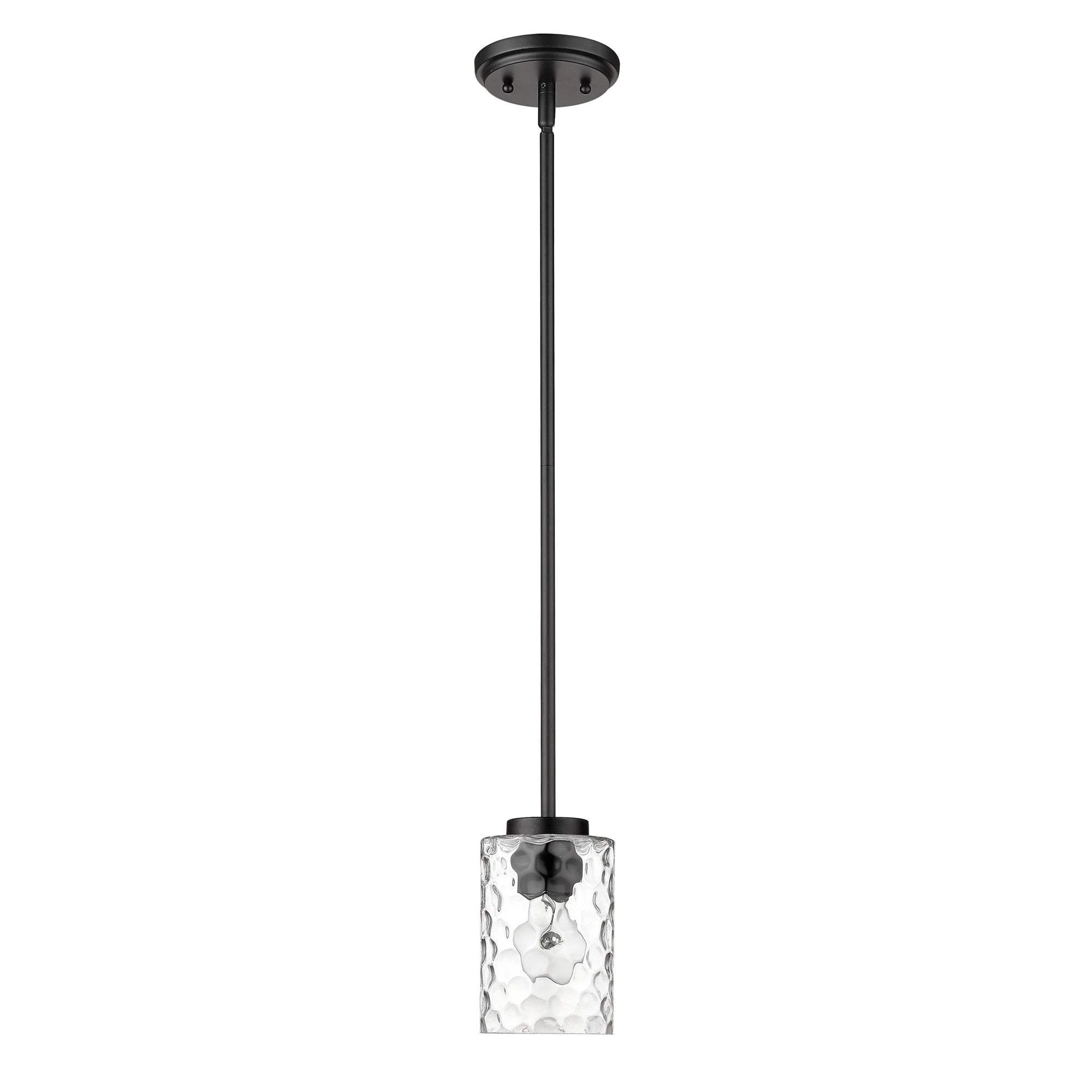 Black Metal and Glass Mini Pendant Hanging Light - Image 3