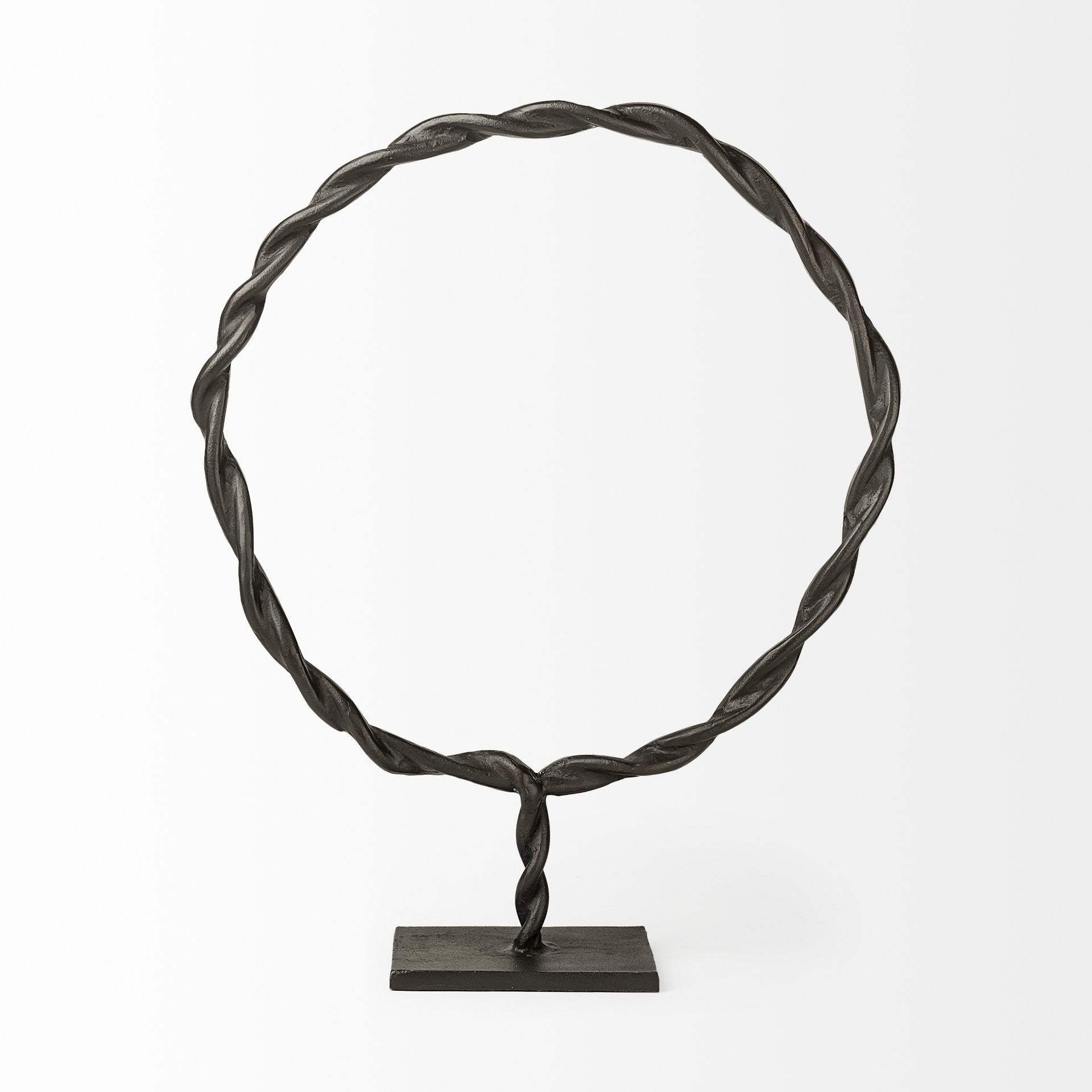 Black Metal Braided Sculpture - Image 2