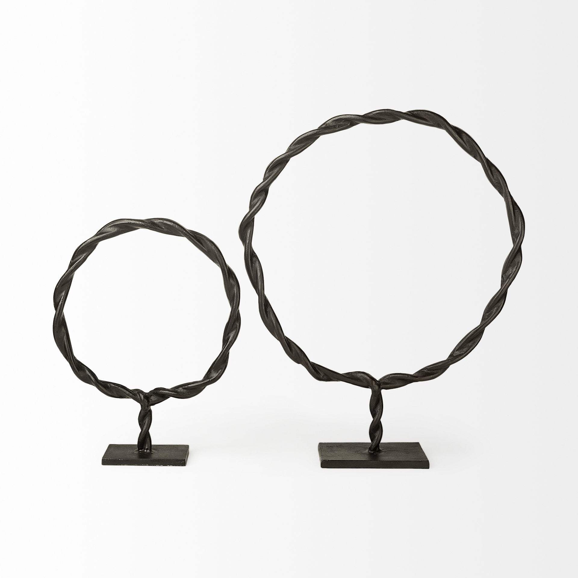 Black Metal Braided Sculpture - Image 4