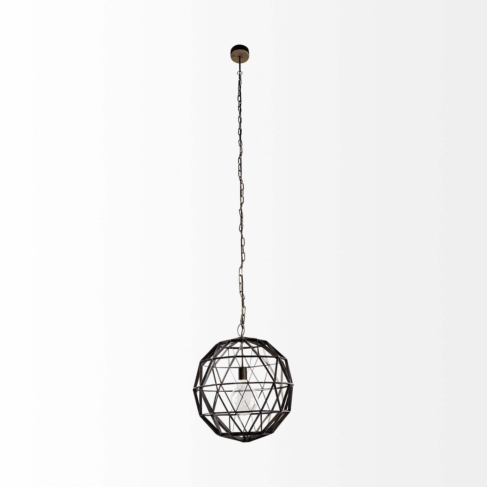 Black Metal Geometric Globe Hanging Light - Image 3