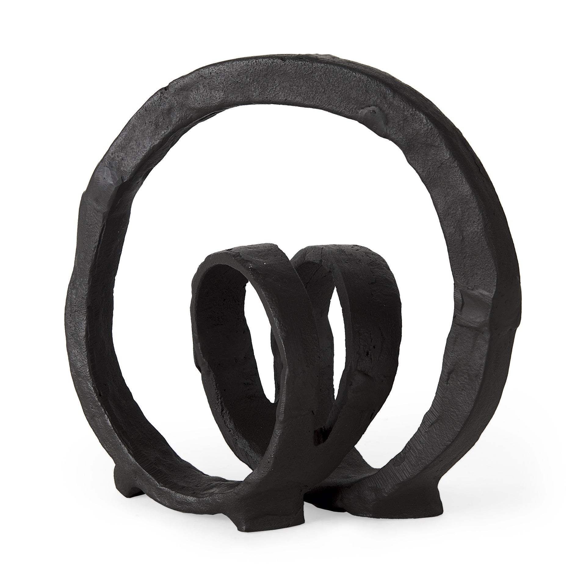 Black Metal Ribbon Loop Sculpture - Image 3