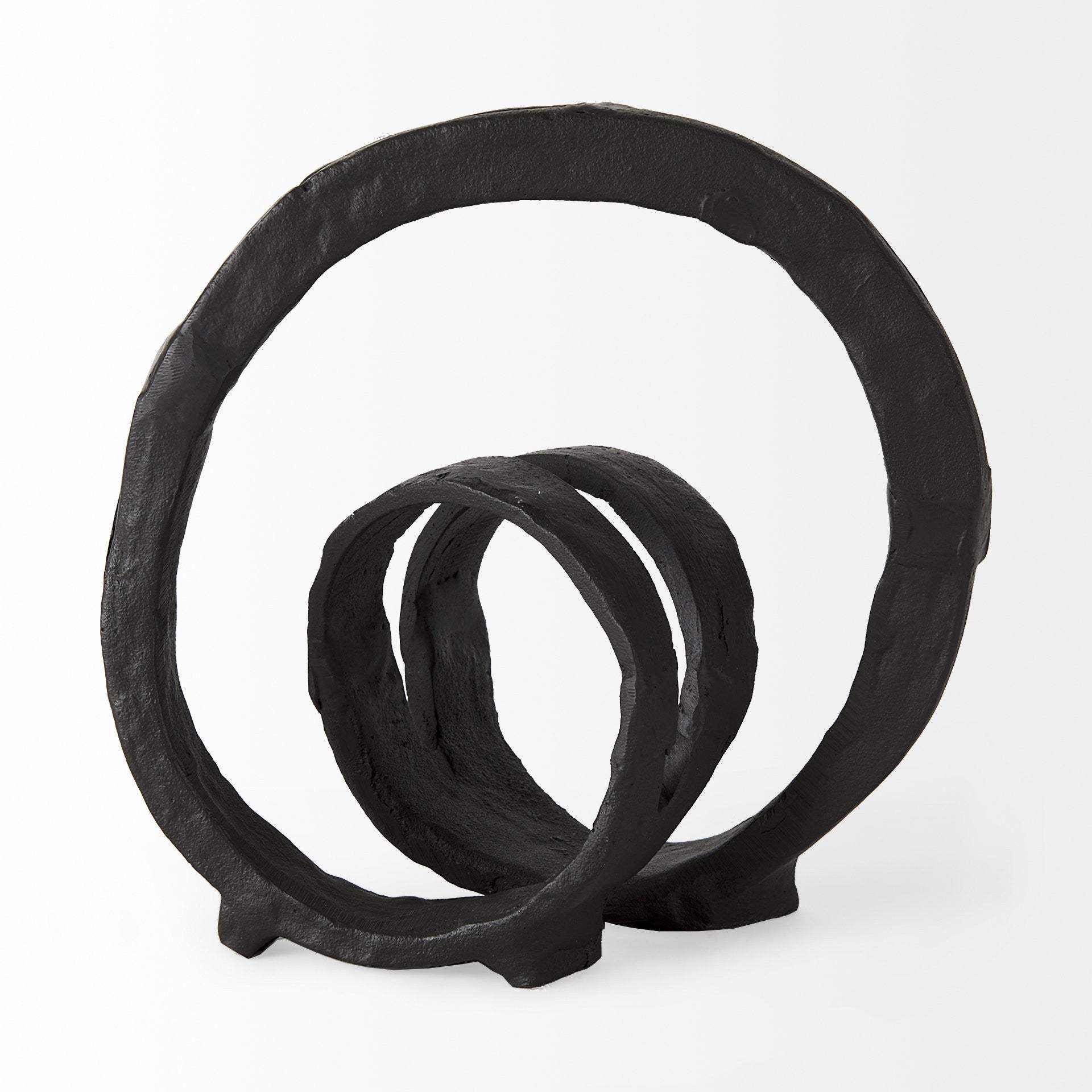 Black Metal Ribbon Loop Sculpture - Image 4