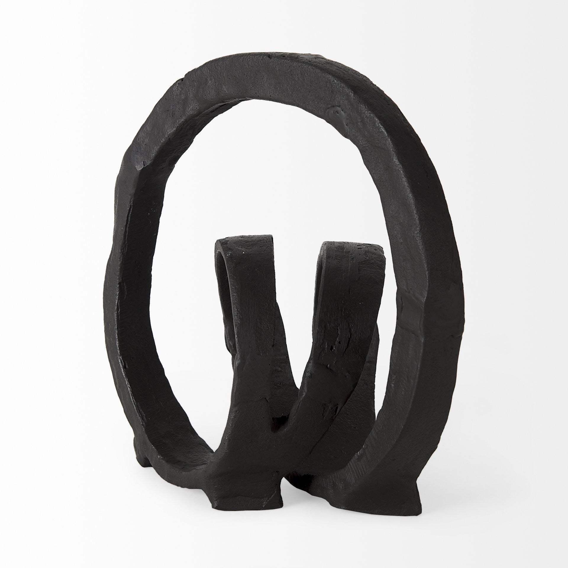 Black Metal Ribbon Loop Sculpture - Image 5