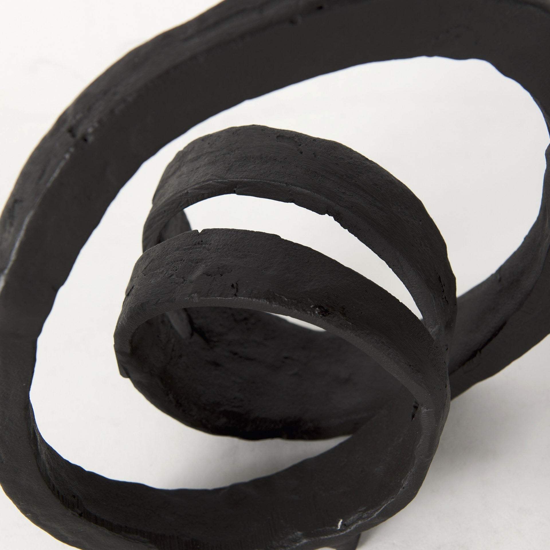 Black Metal Ribbon Loop Sculpture - Image 6