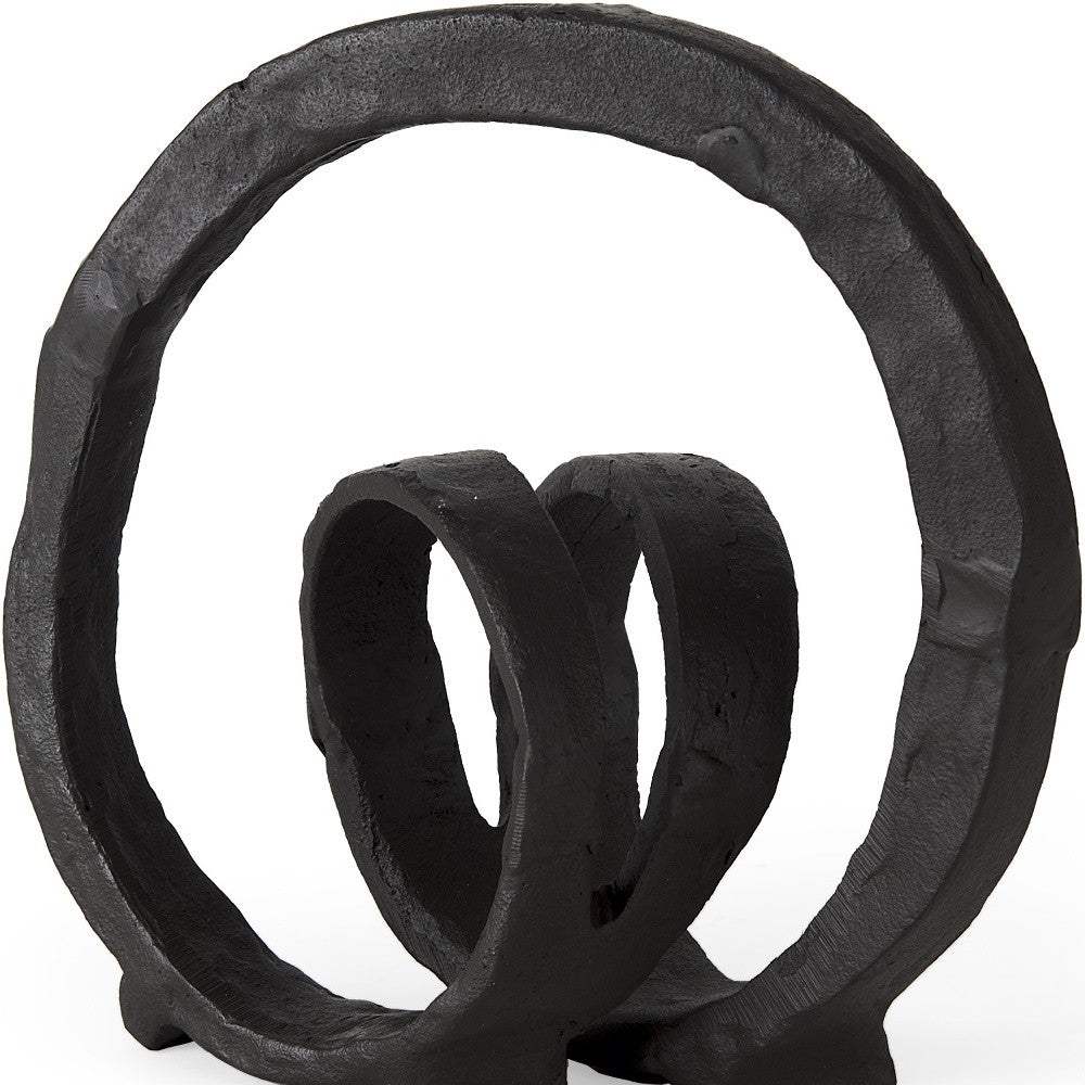 Black Metal Ribbon Loop Sculpture - Image 7