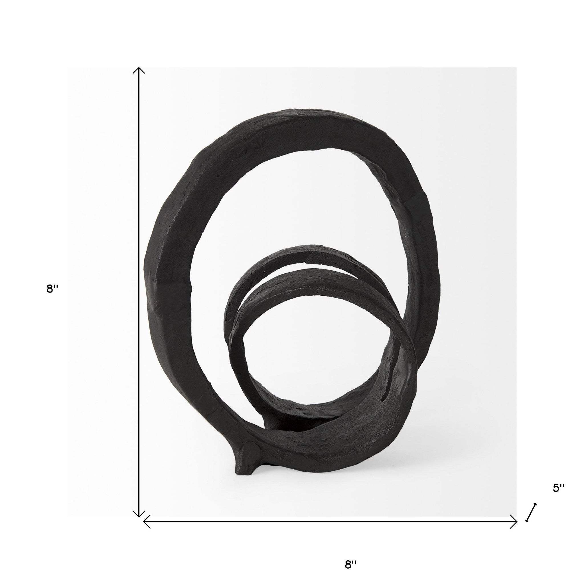 Black Metal Ribbon Loop Sculpture - Image 8