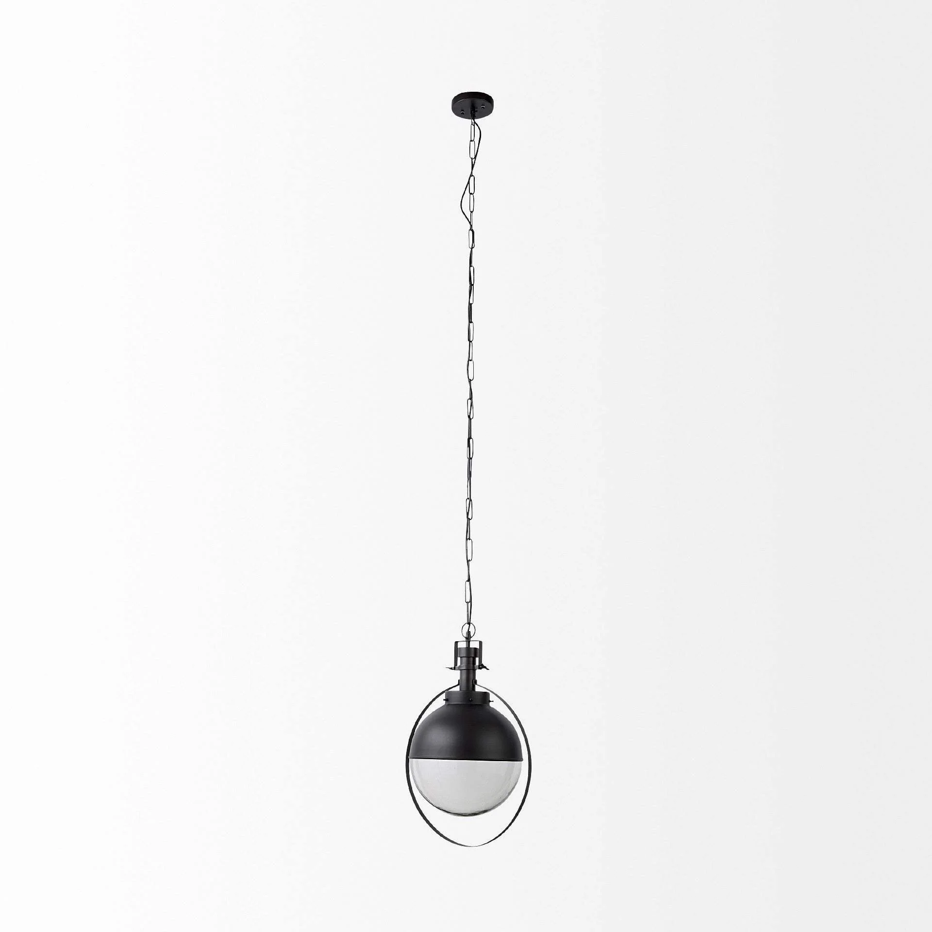Black Metal Sphere Pendant Hanging Light - Image 3