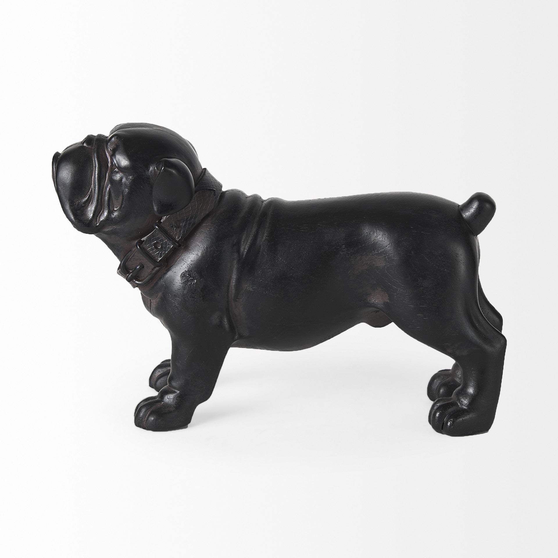 Black Resin Bulldog Sculpture - Image 3
