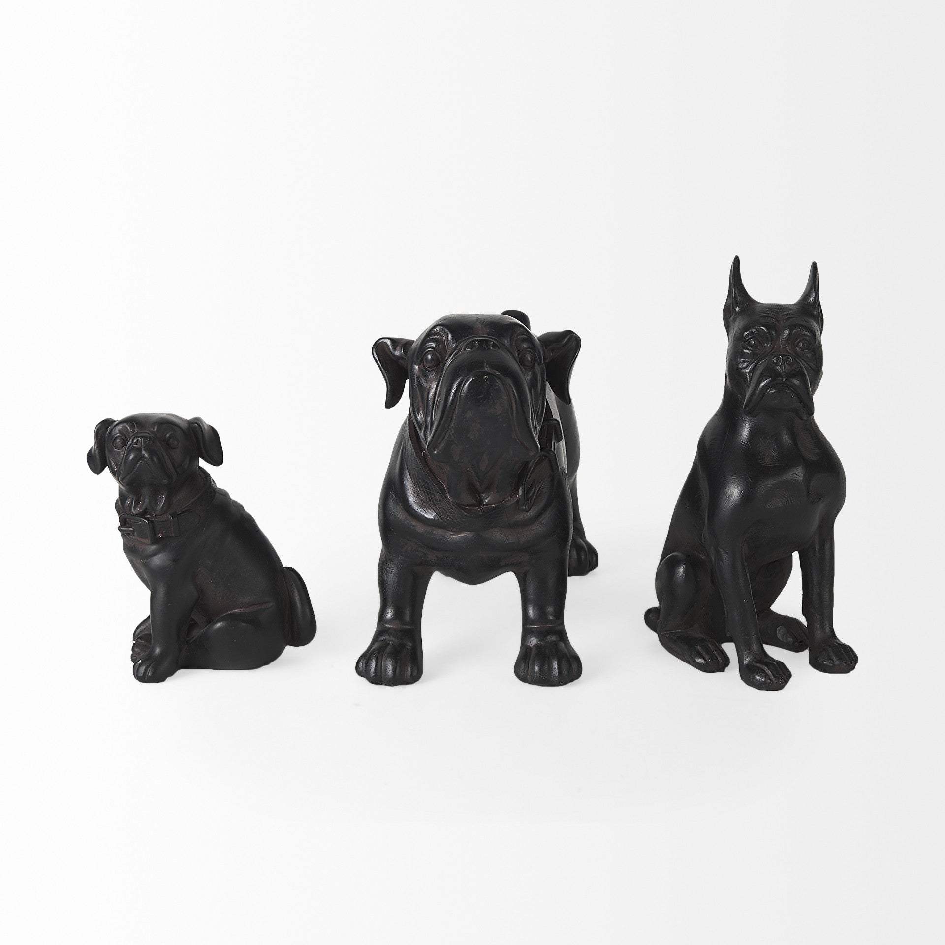 Black Resin Bulldog Sculpture - Image 5