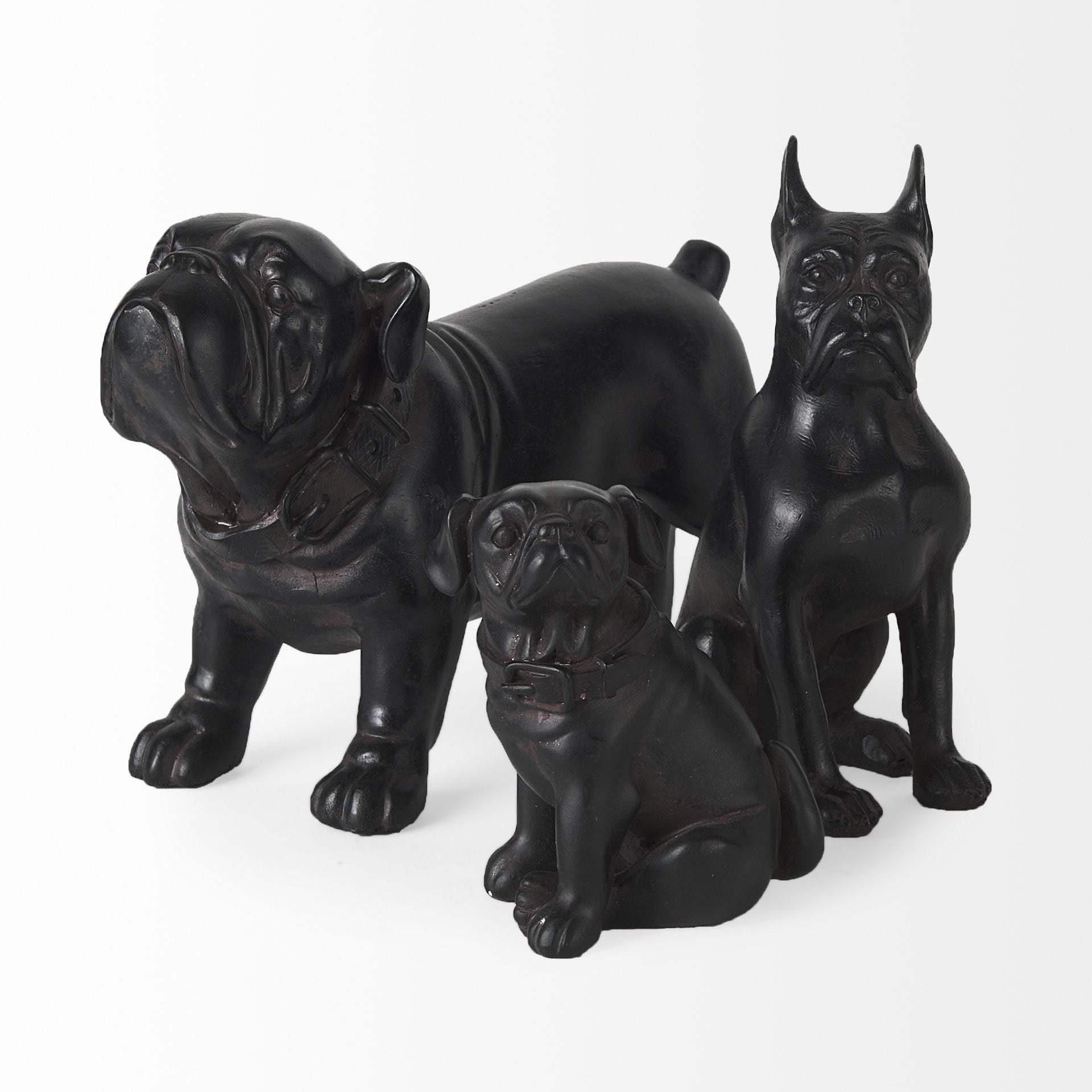 Black Resin Bulldog Sculpture - Image 6