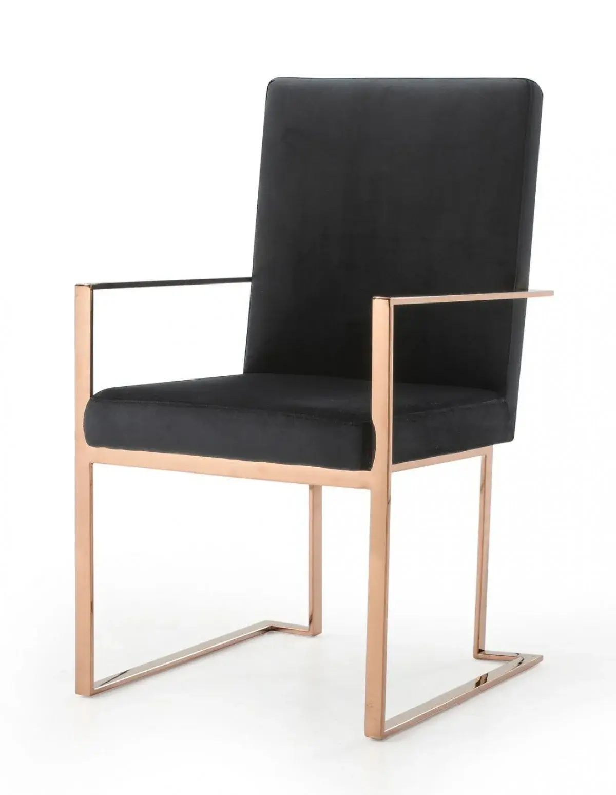 Black Rosegold Velvet Dining Chair - Image 4