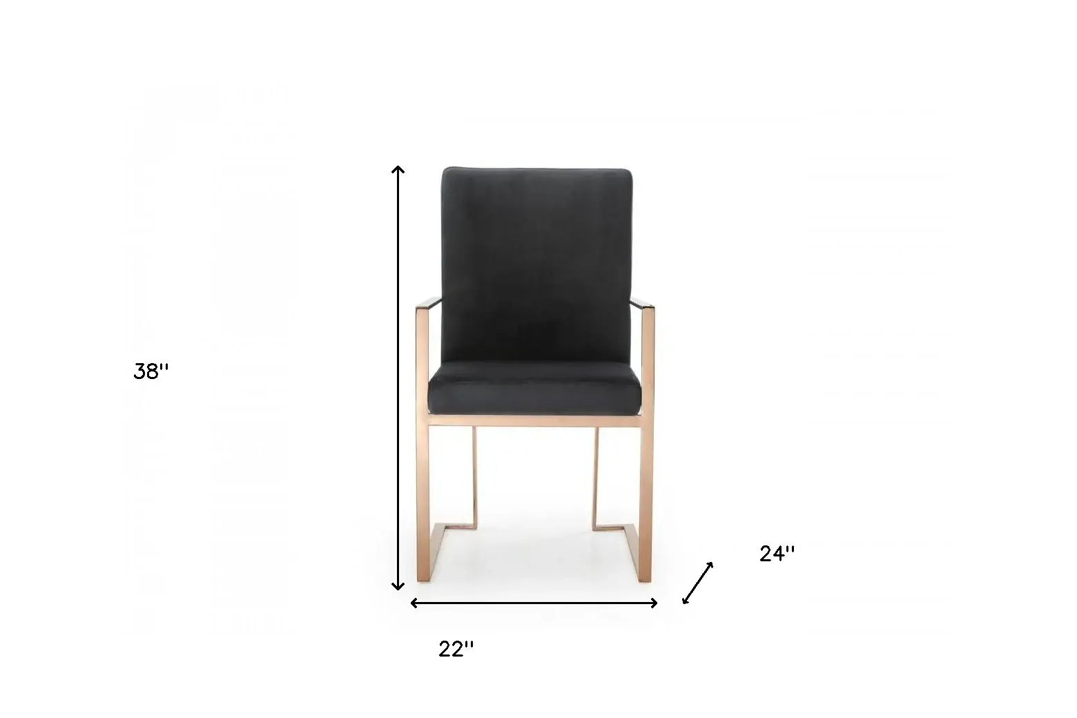 Black Rosegold Velvet Dining Chair - Image 9