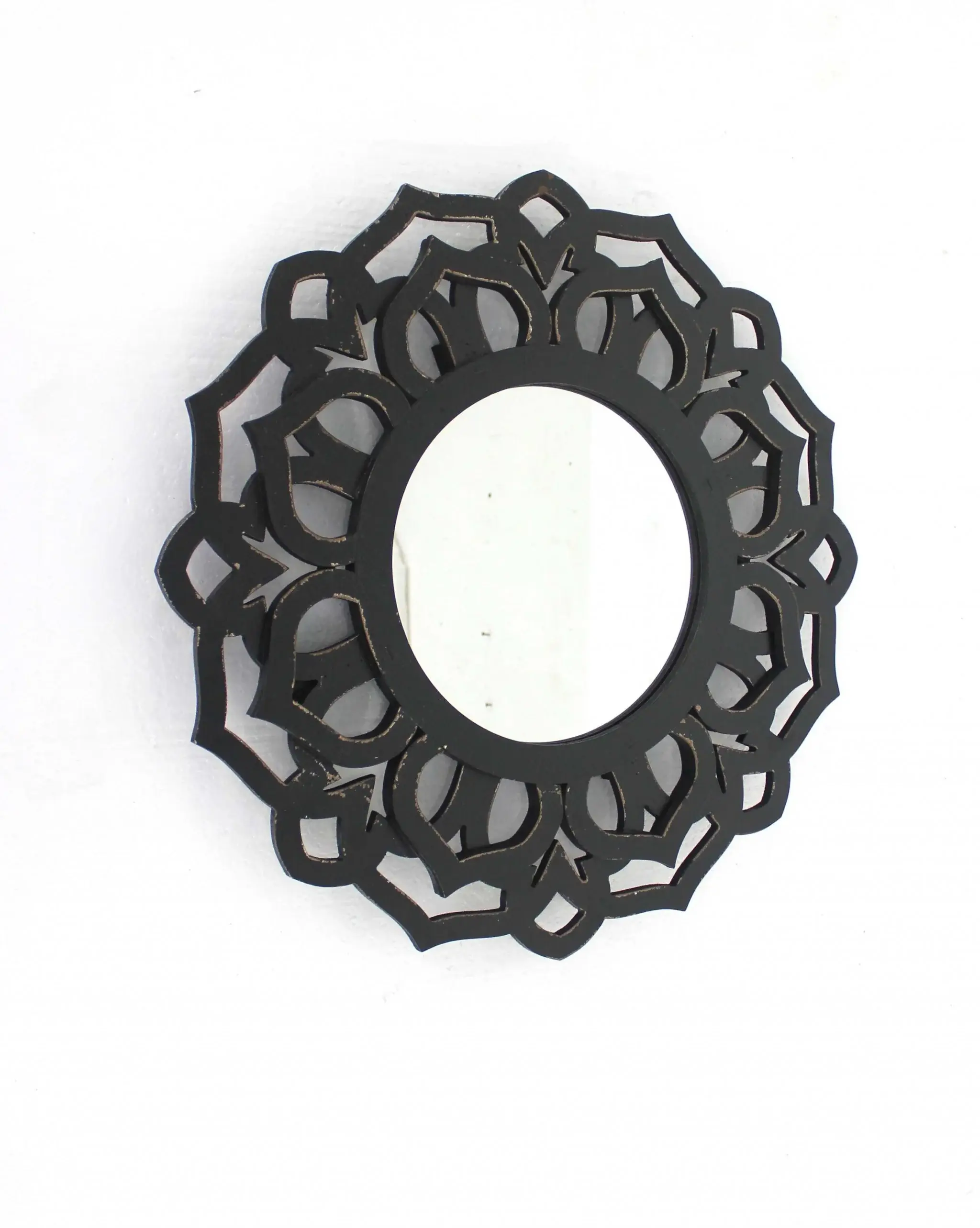 Black Round Accent Mirror - Image 2