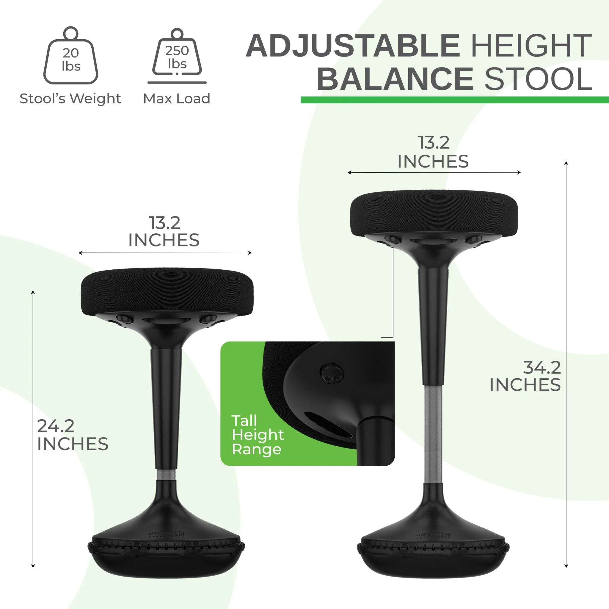 Black Tall Swivel Active Balance Chair - Image 6