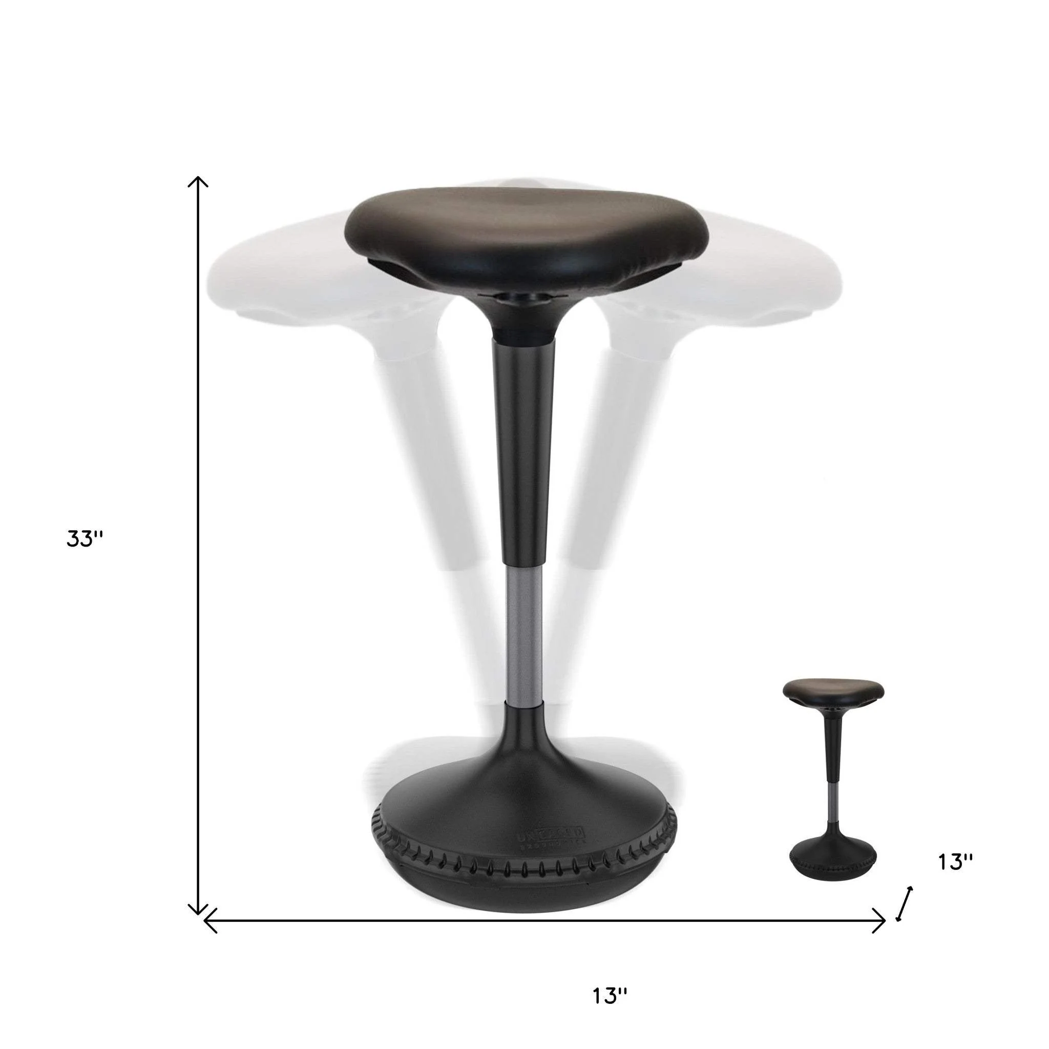 Black Tall Triangle Seat Swivel Active Balance Chair - Image 5