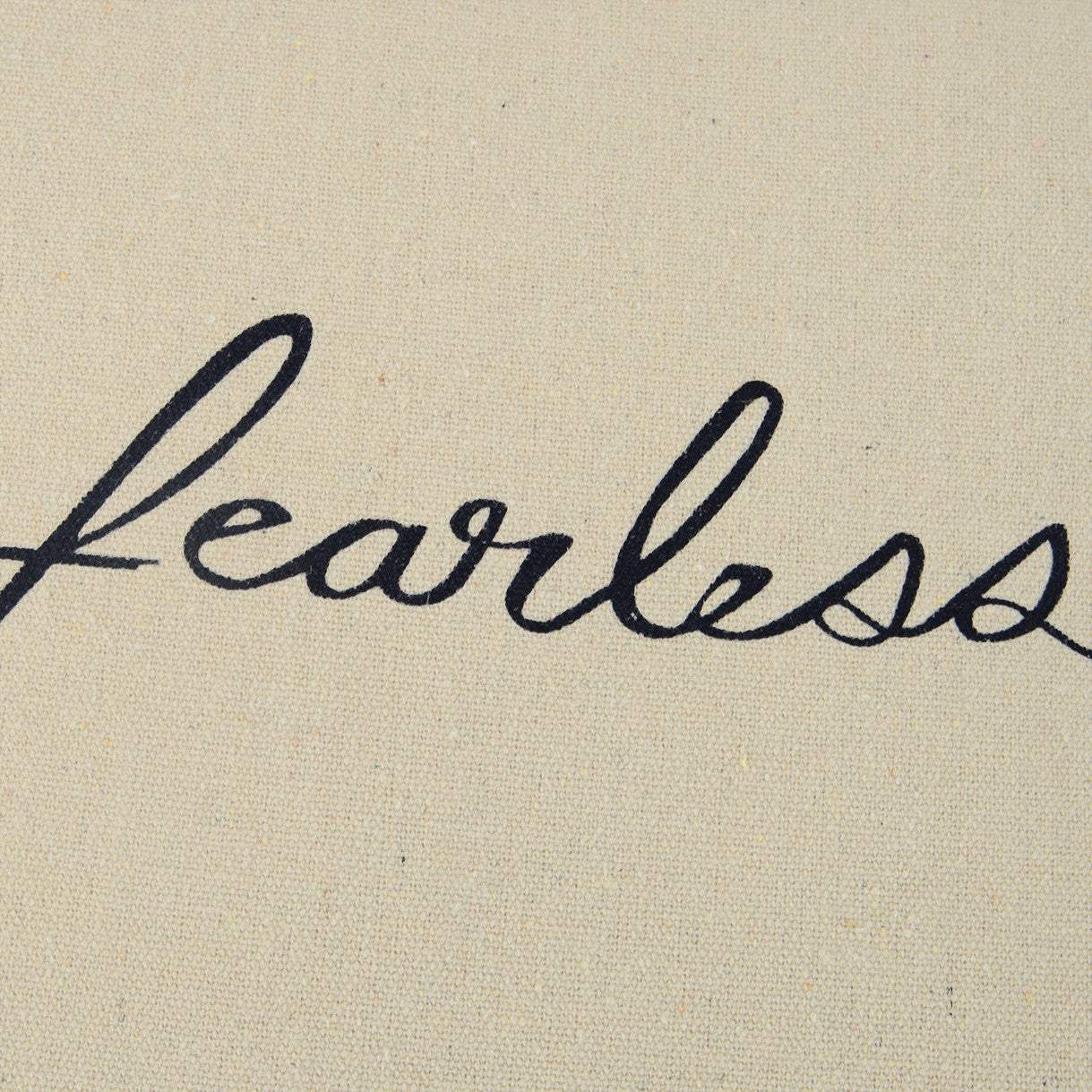 Black Taupe Canvas Fearless Throw Pillow - Image 4