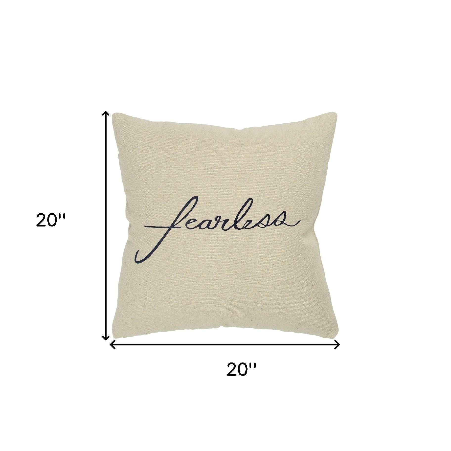 Black Taupe Canvas Fearless Throw Pillow - Image 6