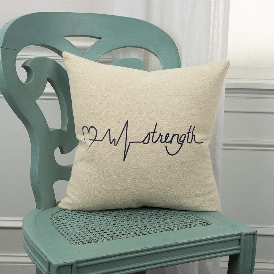 Black Taupe Canvas Strength Throw Pillow - Image 6