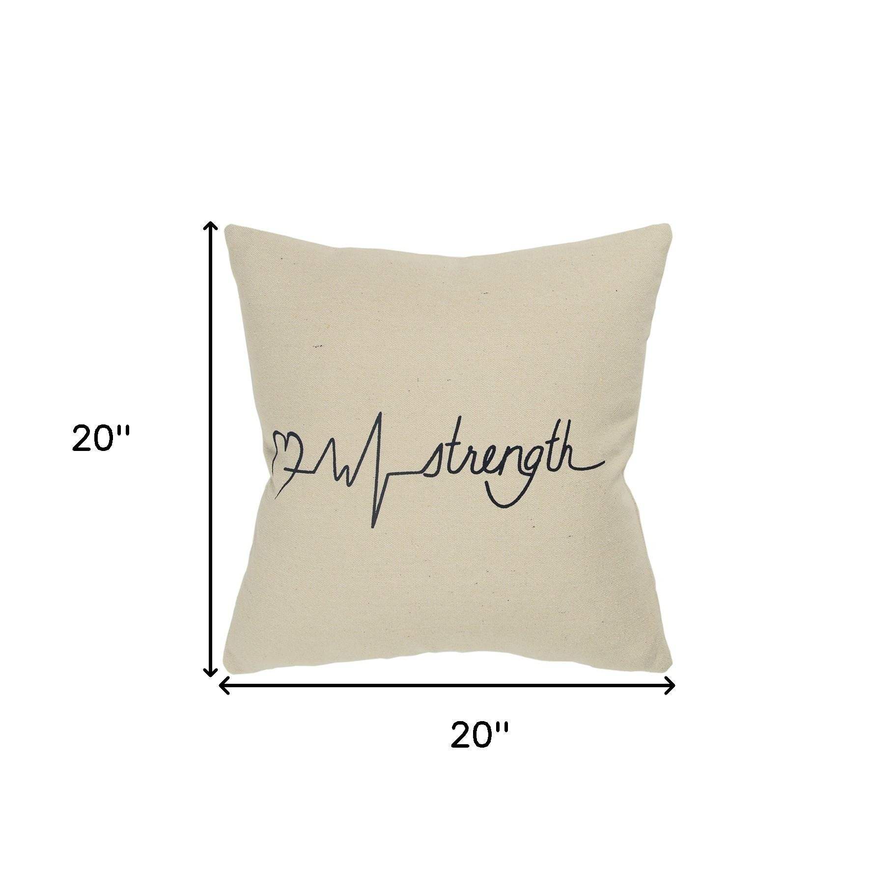 Black Taupe Canvas Strength Throw Pillow - Image 7