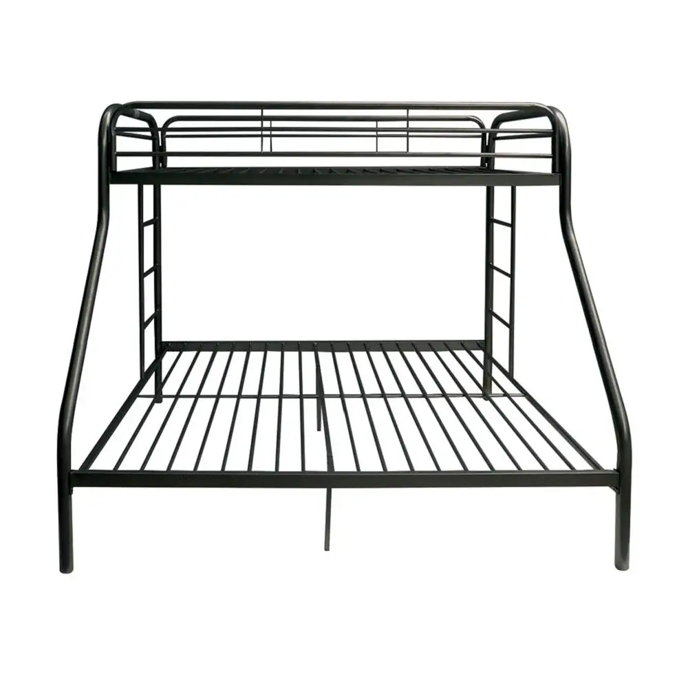 Black Twin Over Full Contemporary Metal Bunk Bed - Image 3