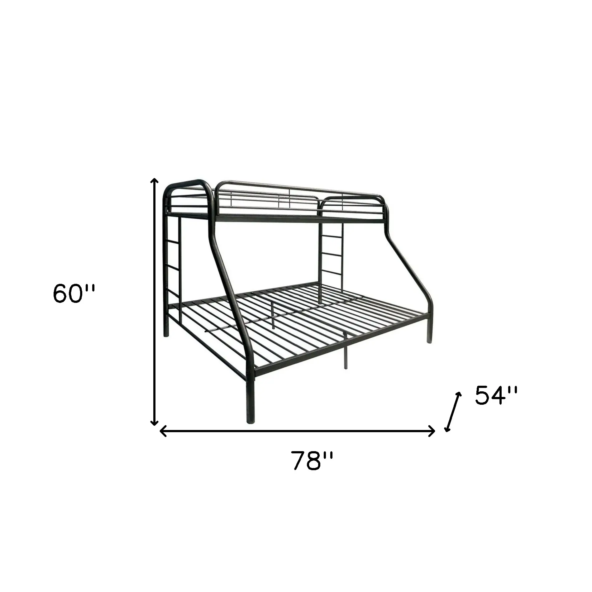 Black Twin Over Full Contemporary Metal Bunk Bed - Image 5