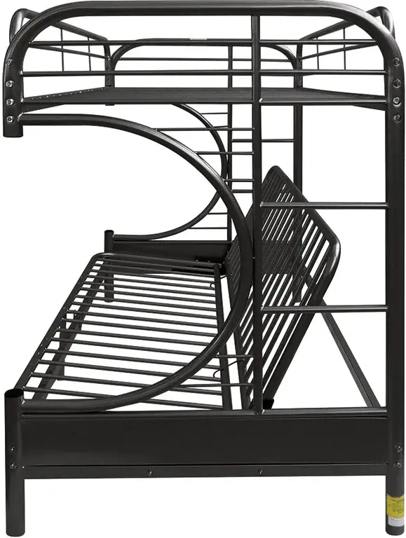 Black Twin Over Full Contemporary Metal Bunk Bed - Image 3
