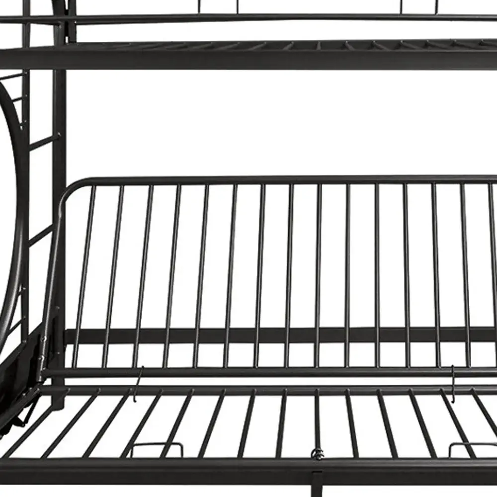 Black Twin Over Full Contemporary Metal Bunk Bed - Image 4